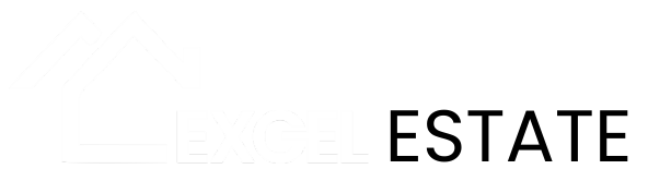 Excel estate logo white black